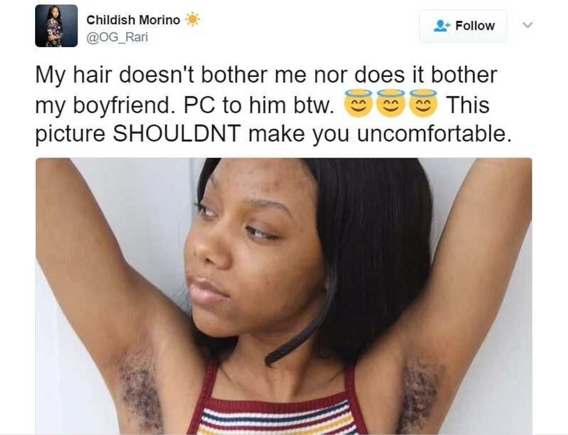 Beautiful Nigerian woman with long ARMPIT hair