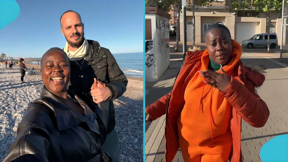 Ghanaian lady marries Spanish man, rejoices after realising he is rich, shows their mansion