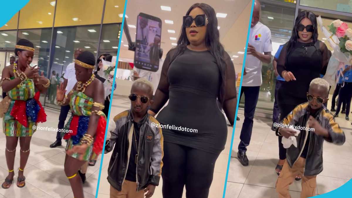 Grand P And His Curvy Lover Eudoxie Yao Dance Adowa At KIA Upon Arrival ...