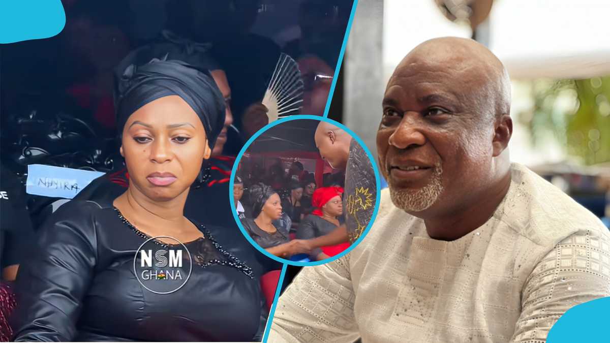 Fuming Adwoa Safo awkwardly greets Hopeson Adorye at late father’s 40-day memorial, video trends