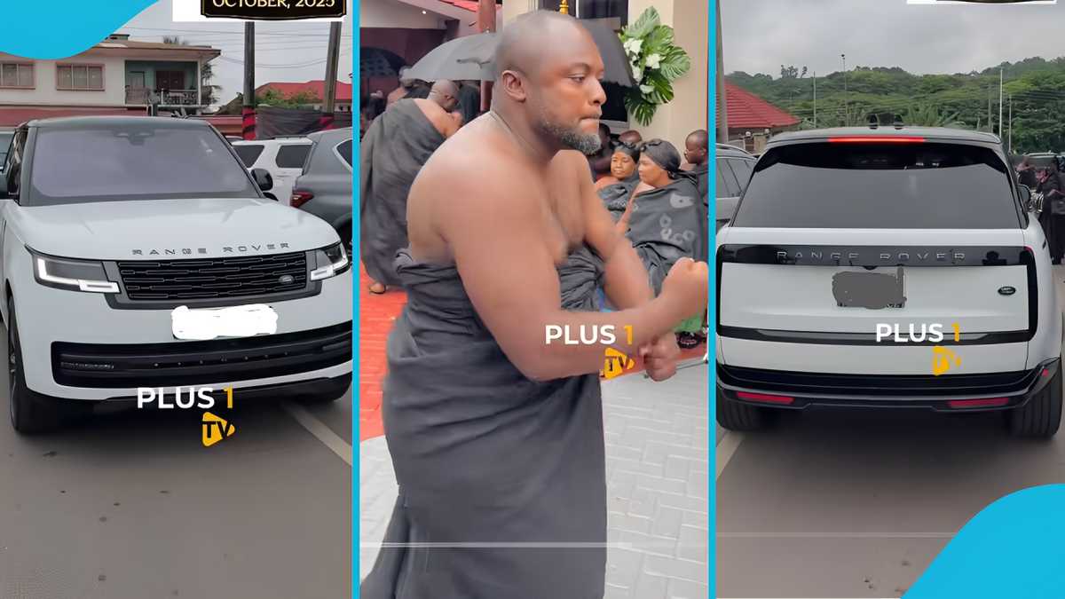 Barima Osei Mensah: Adinkra Pie CEO shows off new Range Rover at a funeral in Kumasi