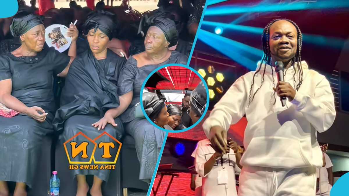 Odo Broni’s brave twin brother consoles her as she weeps bitterly at Lumba’s one week, video