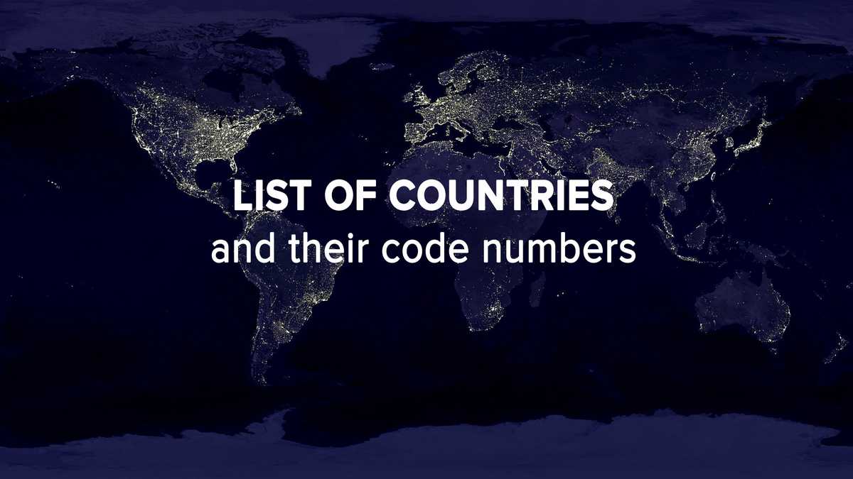 List of countries and their codes numbers - YEN.COM.GH