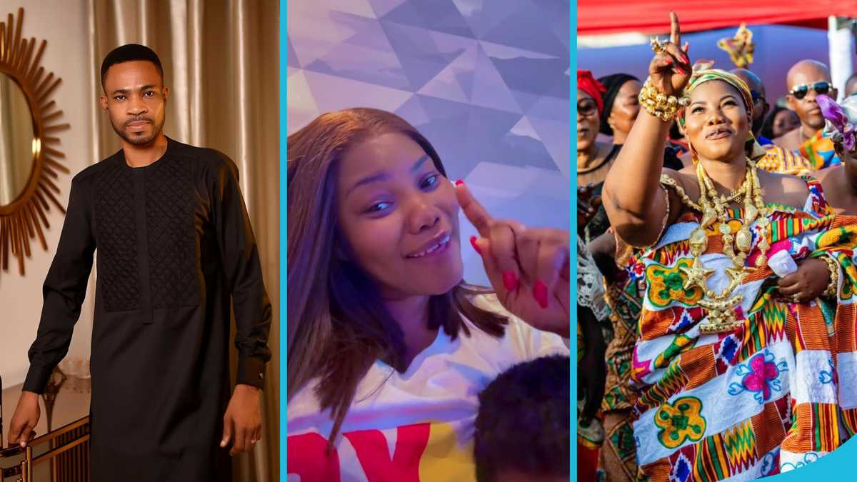 Sweet moment as Kofi Adoma rests on his wife's chest as she praised God, video