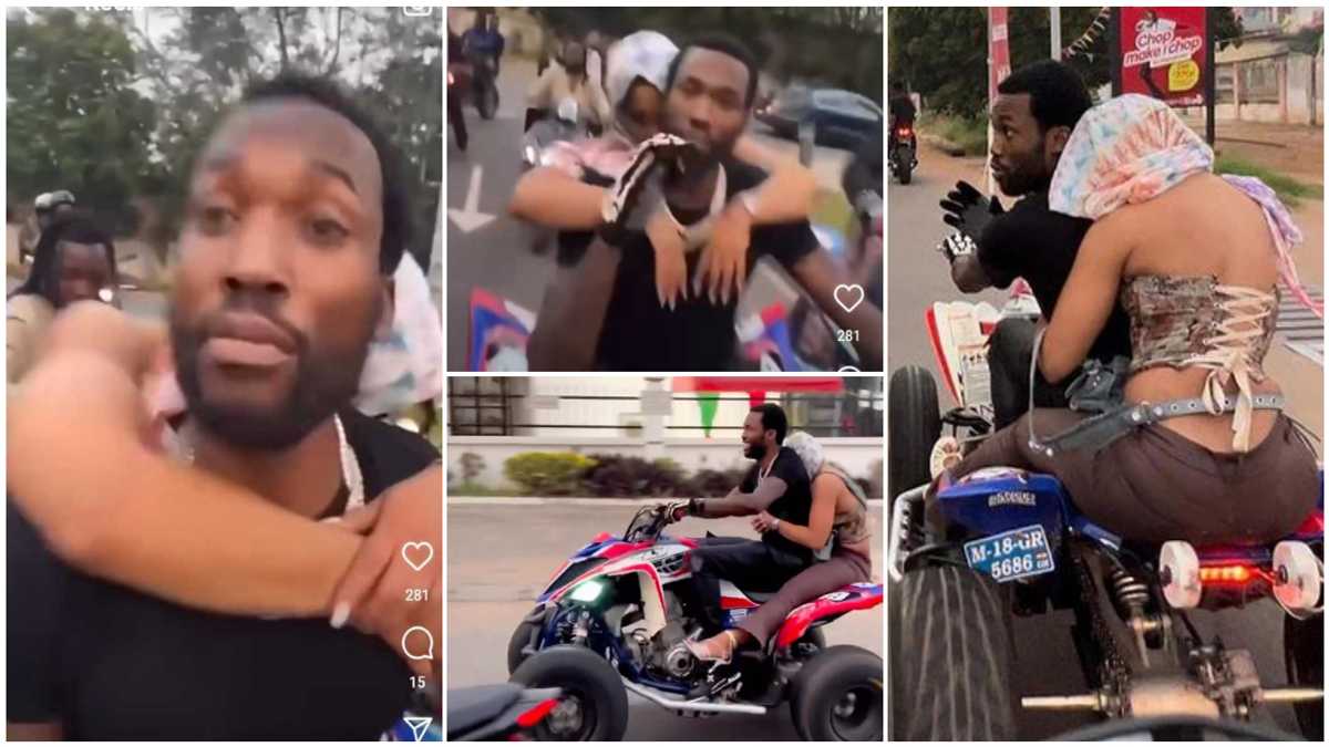 Meek Mill: Lady Riding With US Rapper On Quad Bike Hides Her Face From ...