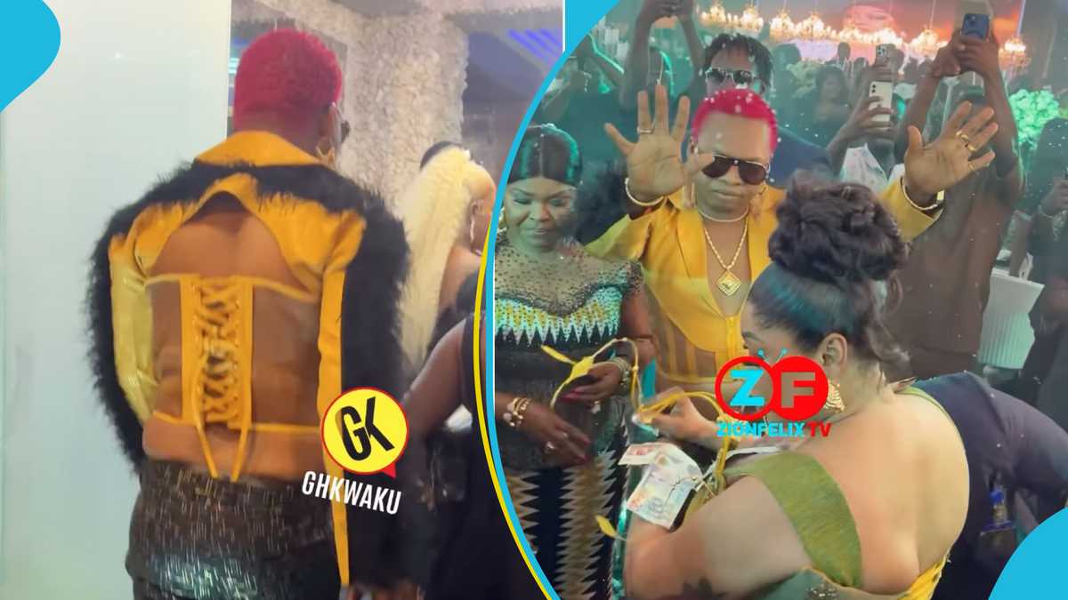 Image for article Nana Tornado Goes Viral As He Rocks A Yellow Corset Top And Tight Pants To Adjoa Jannis Birthday
