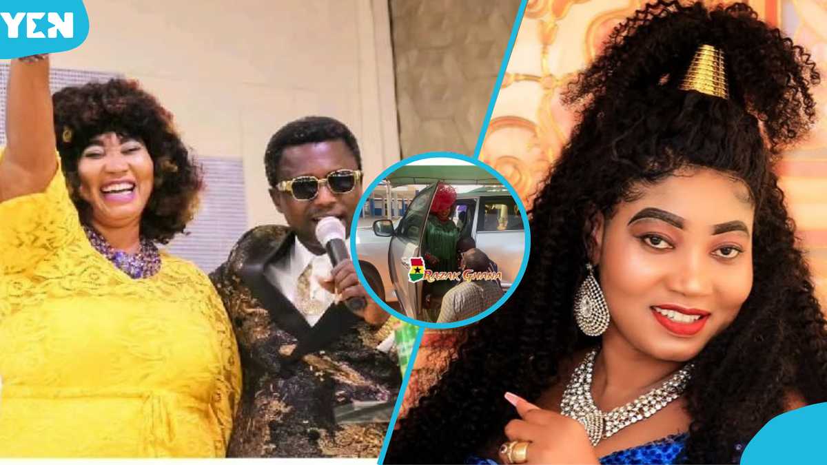 Two Men Kneel for Opambour's Wife as She Arrives in Church in Land Cruiser, Video Sparks Reactions