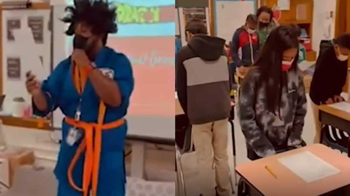Female Rapper In Classroom Teacher celebrated for composing rap song to teach kids decimals in ...