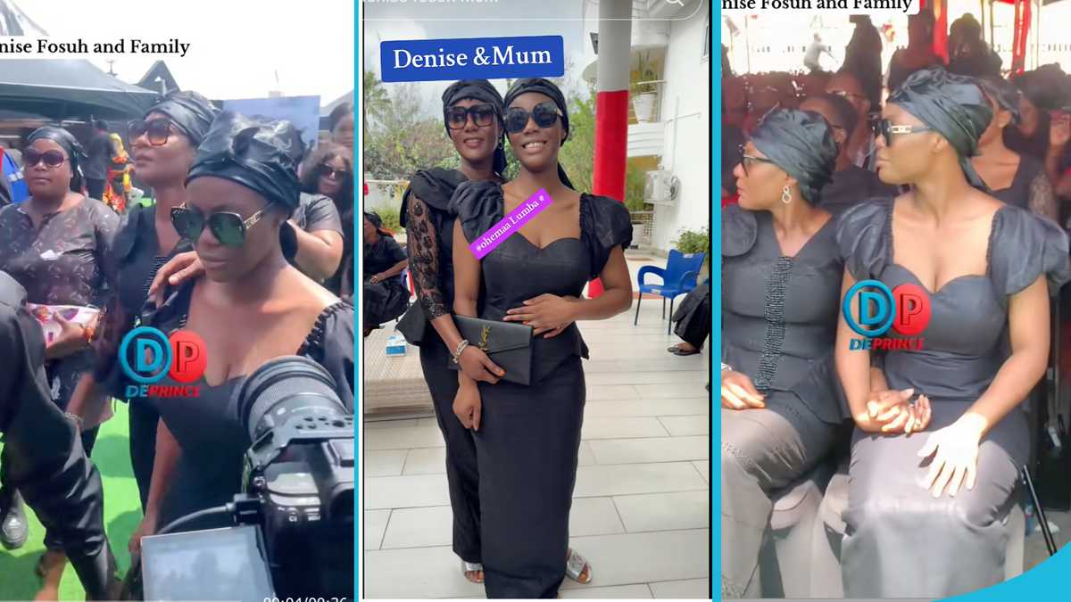 Daddy Lumba's baby mama causes a stir as she rocks mild makeup and GH¢ 7,600 Saint Laurent purse at his one-week observance