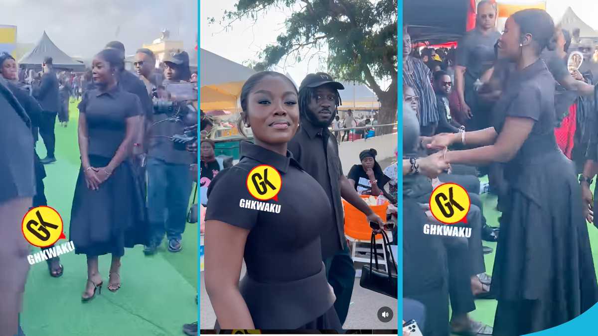 Ghanaian musician Gyakie grabs attention with her black corporate dress and Karen Millen heels at Daddy Lumba's one-week observance