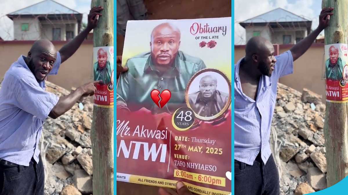 Peeps fear as Dr Likee cries heavily after sighting obituary poster in public, video