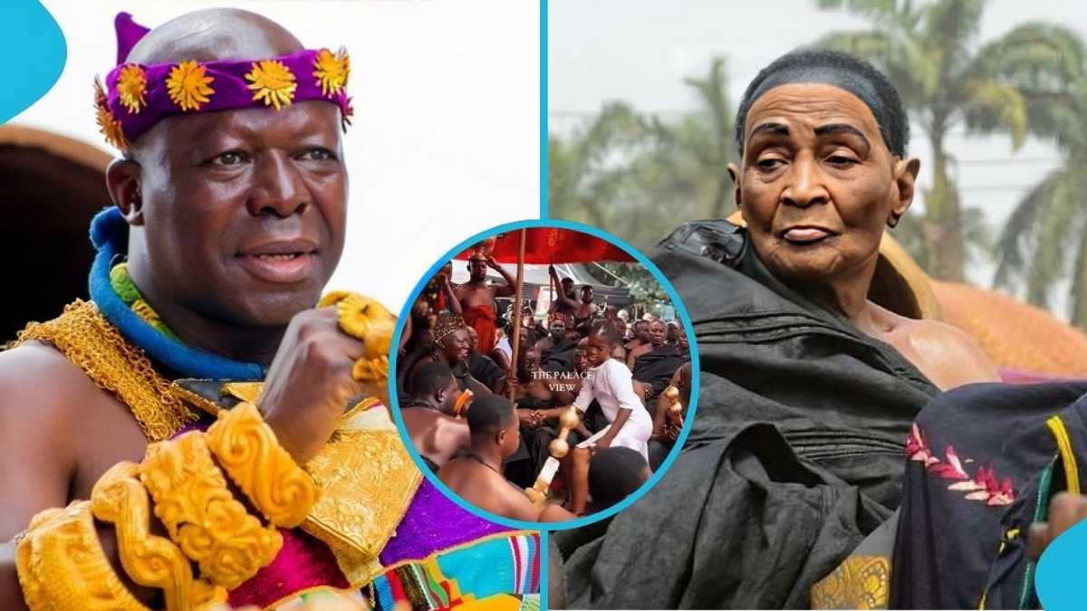Asantehemaa's funeral rites: Sacred children of Tepa Banie make an appearance at Manhyia Palace