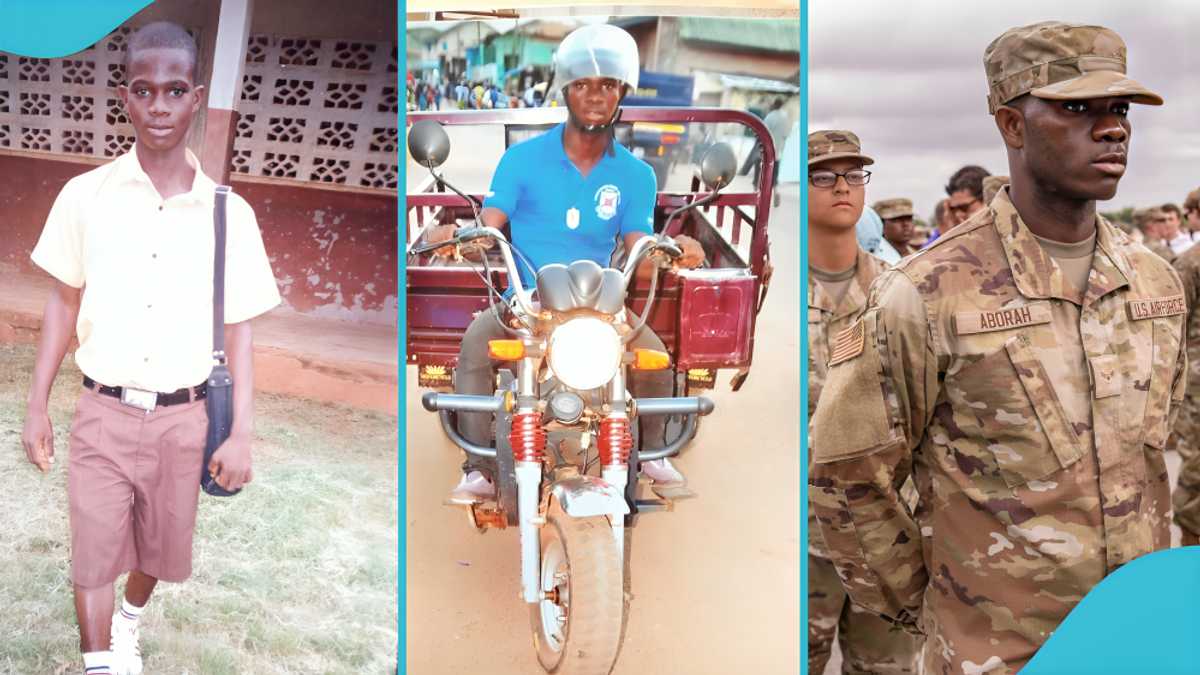 Ghanaian man rejoices as he joins Air Force, shares photos of humble beginnings as a pragya rider
