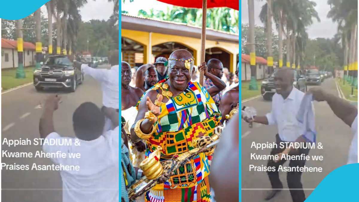 Appiah Stadium excites as Otumfuo's convoy zooms by, the king waves back at him