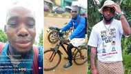 Young man with bicycle begins long journey from Benue to Lagos to see singer