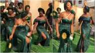 Bridal train "scatters" dance floor at wedding ceremony with eyepopping entry