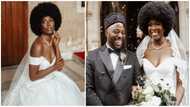 'Afro bride' makes fashion statement at her white wedding as she rocks full natural hair