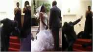 Groom falls under anointing after kissing bride on wedding day; many react as video goes viral
