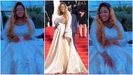 “Pressure nkoaa”: Tracey Boakye exposes herself in dress with open slit at Cannes 22; gets fans talking