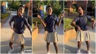 Dj Switch Dances Joyously In School Uniform As She Heads For Class In New School Abroad