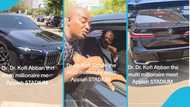 Appiah Stadium stops Kofi Abban as he cruises in expensive BMW, praises him
