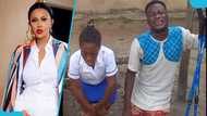 Nana Ama Mcbrown: Two physically challenged individuals kneel to beg the actress for her attention, video evokes sadness