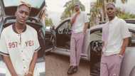 Like father like son: 5 recent photos of Despite's tall son, Saahene flexing new luxury car