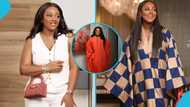 Jackie Appiah looks spectacular in an orange twist robe and flawless makeup