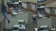 Ghanaian female bank robber jumps from storey building in video; arrested by police
