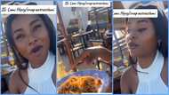 Ghanaian lady buys spaghetti dish for gh¢250, fumes in public over the price, video trends