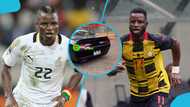 Mubarak Wakaso arrives in style at Nania Park, drives Dodge Challenger to training (Video)