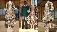 Creative boy converts paper into beautiful dress for for his school's arts project photos impress many