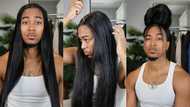 "Such a beautiful man" - Man shows how he styles his very long hair, video excites many ladies