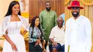 Classy and decent: Kojo Jones' wife wins fans with fine dressing as they visit Kufuor after wedding