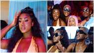 Hajia Bintu hosts a party in Uganda, slays a cleavage-baring bralette and mini skirt