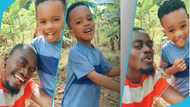 "Photocopy": Lil Win hangs out with American son on the farm in TikTok video, peeps react