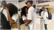 Young lady sheds tears like baby at airport as husband relocates to Canada, video trends