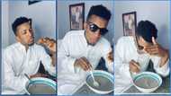 Kofi Kinaata eats koko and koose in video, warms hearts