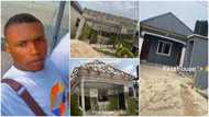 "My 1st": Young man builds tiny self-con house with cement blocks, roofs it on time, paints interior