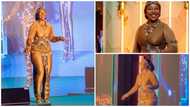 Model Rocks stunning modern Dipo dress at the International Women's Conference in Dubai