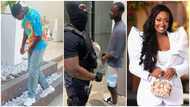 Jackie Appiah's son Damien flaunts money bundles, personal security and flashy lifestyle, photos get many drooling