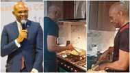 Video of billionaire cooking yam and sauce for himself in kitchen pops up, wows many online
