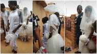 Beautiful bride steals show with sneakers on wedding day, video sparks reactions: "Ah is wedding by force"