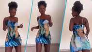 Pretty lady with slender physique shows off curvy look, video sparks reactions: "Ebi real face or filter"