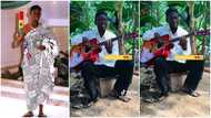 Agya Koo passionately plays guitar like a pro; sings sweet love song in video