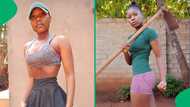 Village girl toned body shows off fitness routine using household items, sparks love and criticism