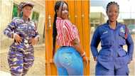 Amah Nice: Beautiful Ghanaian policewoman flaunts her banging curves in uniform, fine men drool