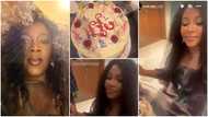 Genevieve Nnaji returns online to mark birthday, shares cute pics & video of her with a cake, fans gush