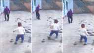 Funny video captures kid walking like grandma, he copies the steps after living with her for 3 days