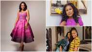 Berla Mundi and Sheryl Lee Ralph twin in stylish African print dresses as they hang out in Ghana